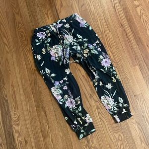 Floral drawstring joggers